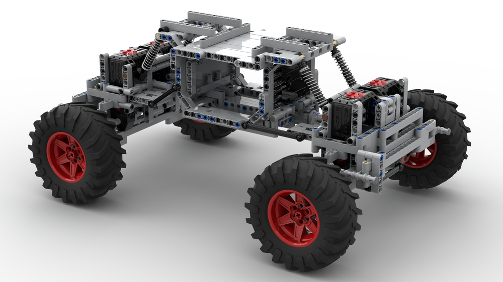 LEGO MOC Red Yeti CHASSIS - 4x4 buggy motor monster (PROTOTYPE STATUS ...