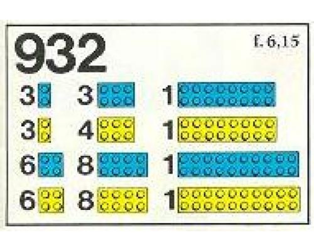 LEGO Set 932-1 Blue and Yellow Bricks (1973 Universal Building Set ...