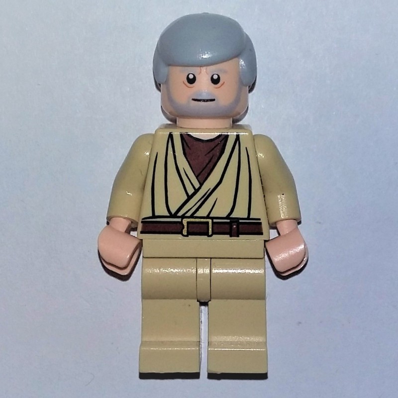 LEGO Set fig-003832 Obi-Wan Kenobi, Old, Tan Robes, Hair, White Pupils ...