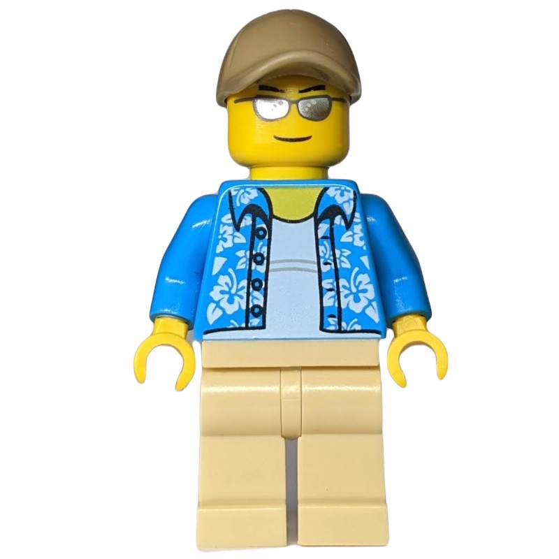 LEGO Man with Dark Azure Open Shirt Minifigure