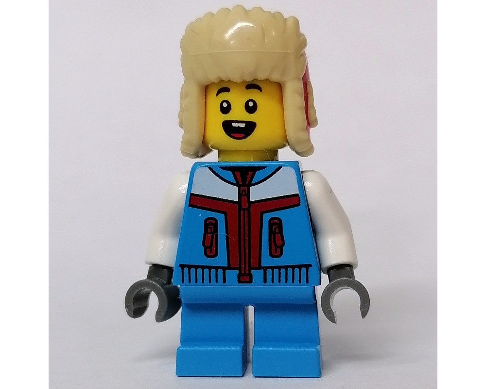 LEGO Set fig-013147 Kid - Dark Azure Torso, Dark Azure Legs, Red/Tan ...