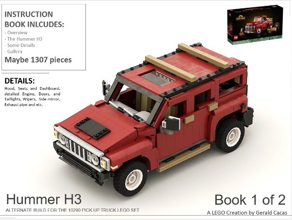 LEGO MOC-159627 Hummer H3: Pick-up Truck 10290 Lego Set Alternate